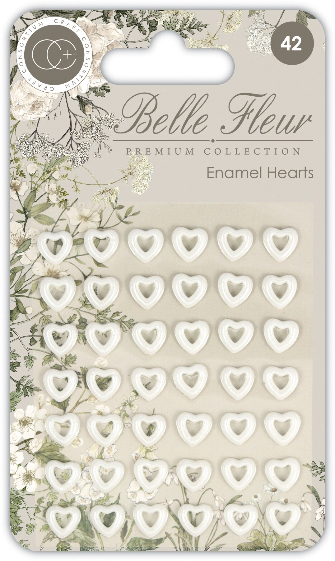 Craft Consortium Adhesive Enamel Hearts 42pkg Belle Fleur Michaels