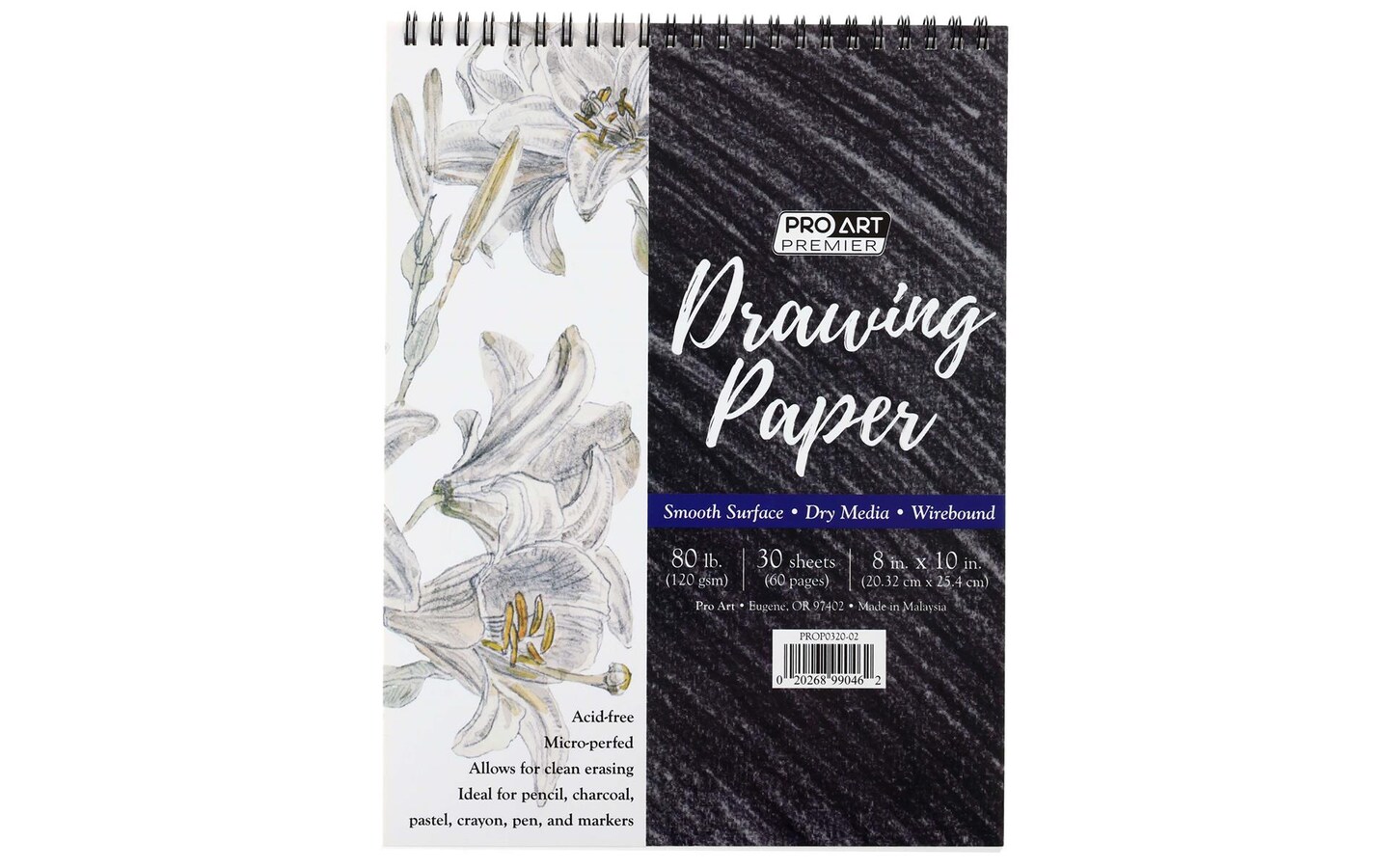 Pro Art Premium Drawing Paper Pad 8"x10" 30 sheets, 80#, Wire, Sketch Book, Sketchbook, Drawing Pad, Sketch Pad, Drawing Paper, Art Book, Drawing Book, Art Paper, Sketchbook for Drawing