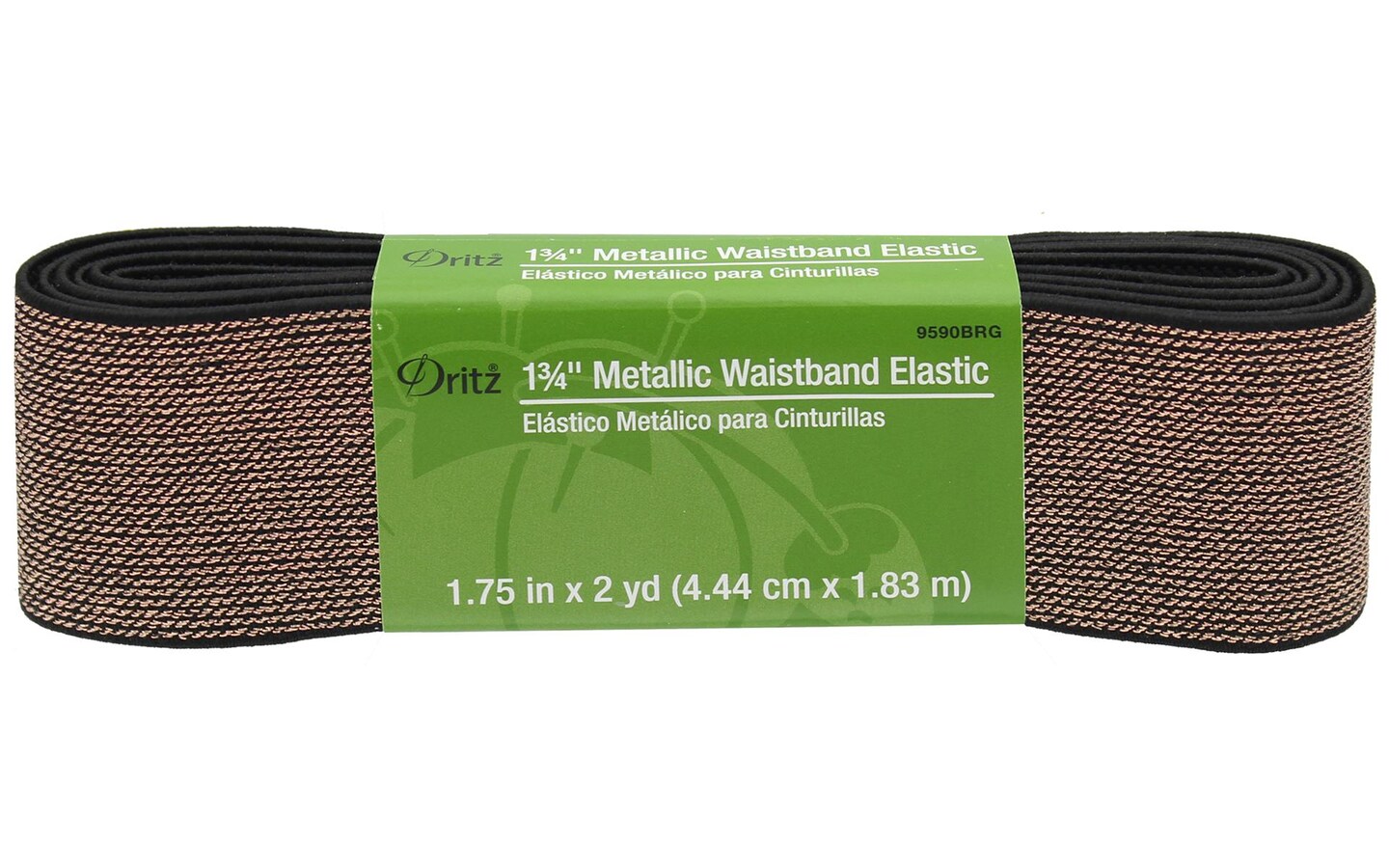 Dritz elastic waistband mtlc 1 3 4 x 2yd blk rgold michaels