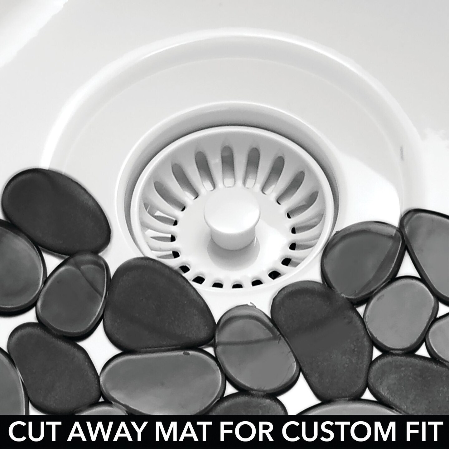 mDesign Kitchen Sink Protector Mat Pebble Design Small, 2 Pack