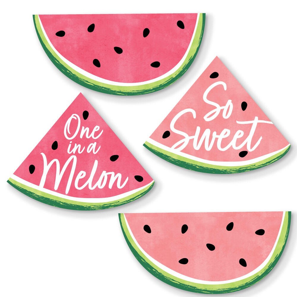 Big Dot of Happiness Sweet Watermelon - DIY Shaped Fruit Party Cut-Outs - 24 Count