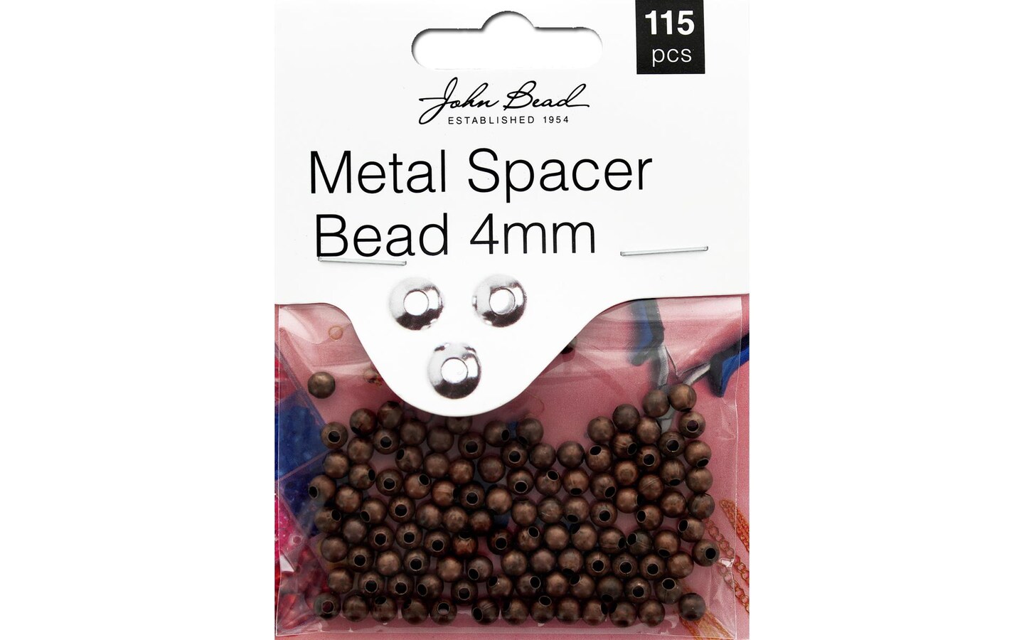 John Bead MHF Spacer Bead Metal 4mm Gold 115pc