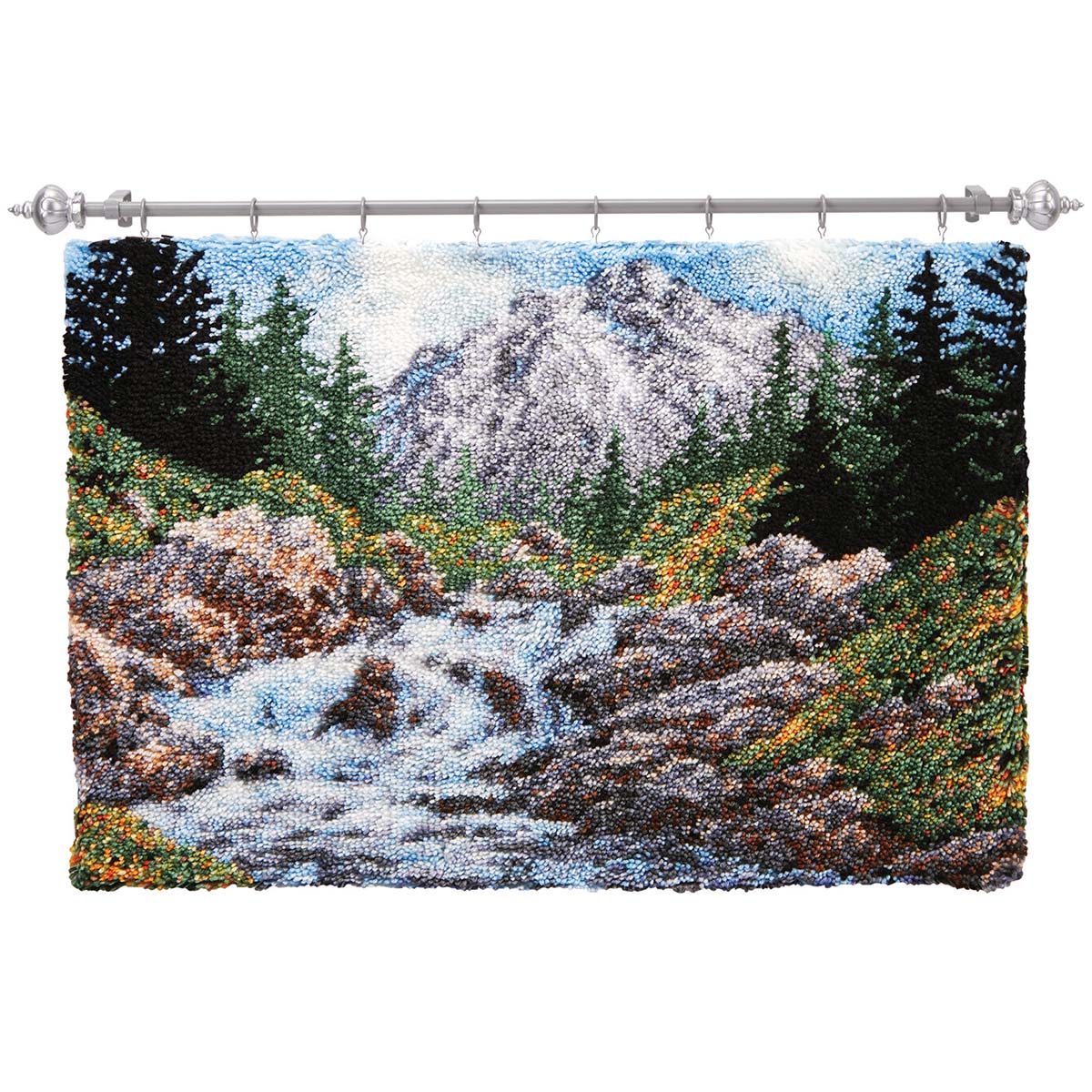 Herrschners Mountain Stream Kit & Hanger Latch Hook Kit Michaels