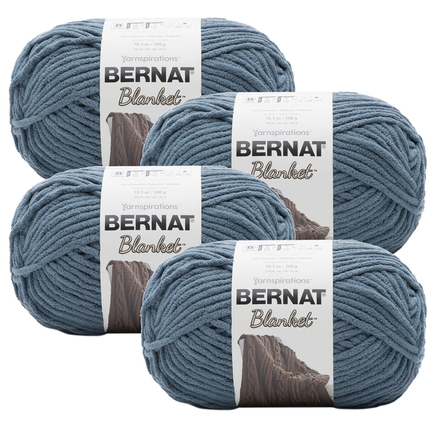 (Pack of 4) Bernat Blanket Big Ball Yarn-Stormy Green