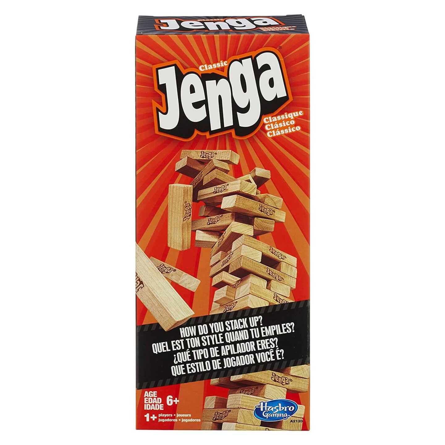 Hasbro HSBA2120 Classic Wood Stacking Jenga Game Ages 6 and Up