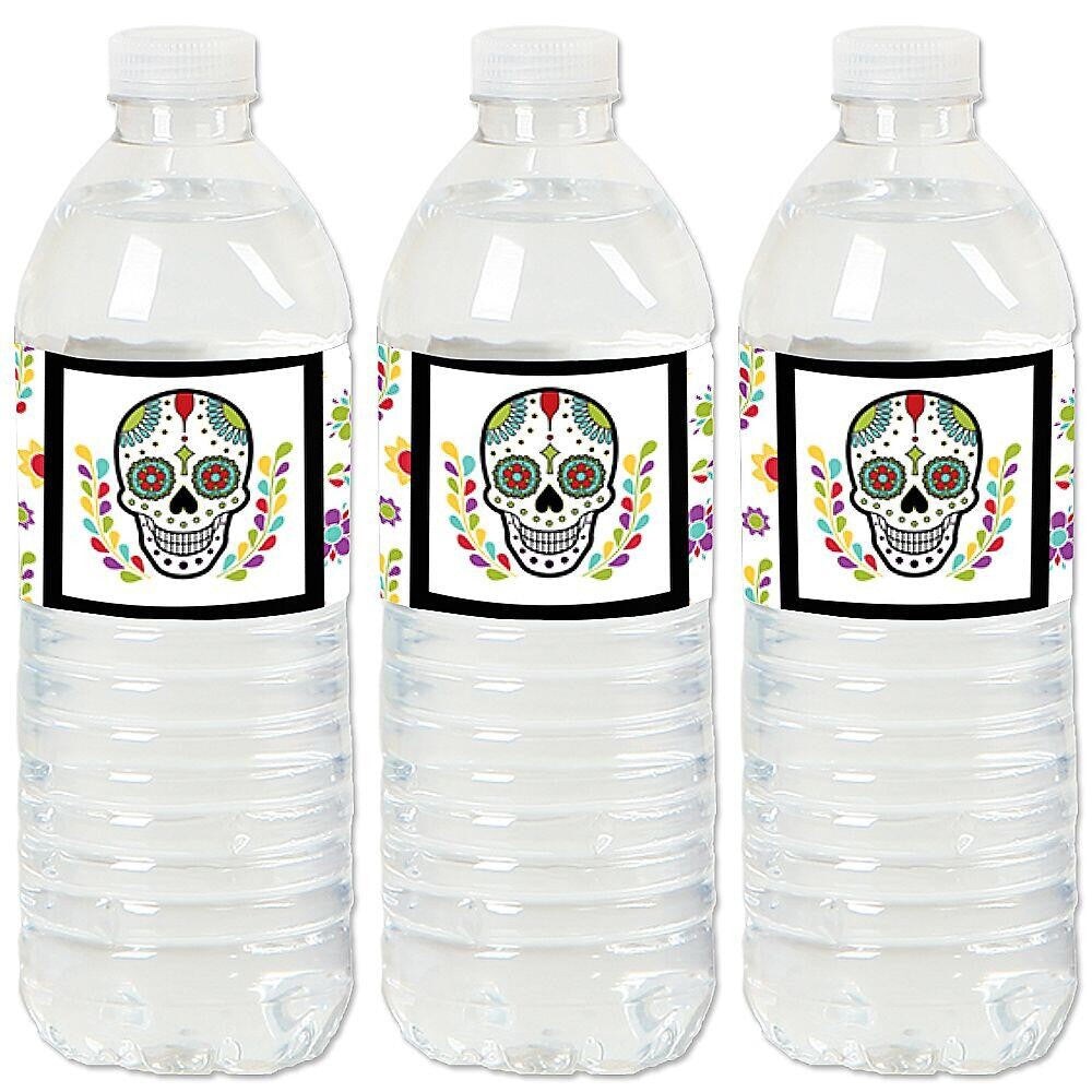 Big Dot of Happiness Day of the Dead - Sugar Skull Party Water Bottle Sticker Labels - Set of 20