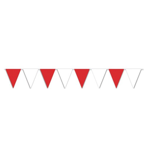 Red &#x26; White Pennant Banner