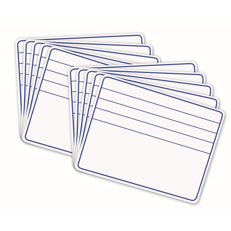 Whiteboard, 1-sided, Lines with Blank Space, 9&#x22; x 12&#x22;, 10 Boards