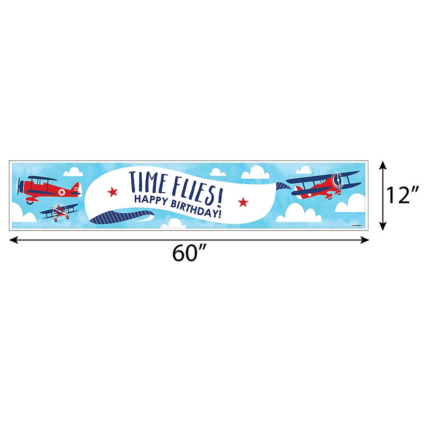 Big Dot of Happiness Taking Flight - Airplane - Vintage Plane Happy Birthday Decorations Party Banner
