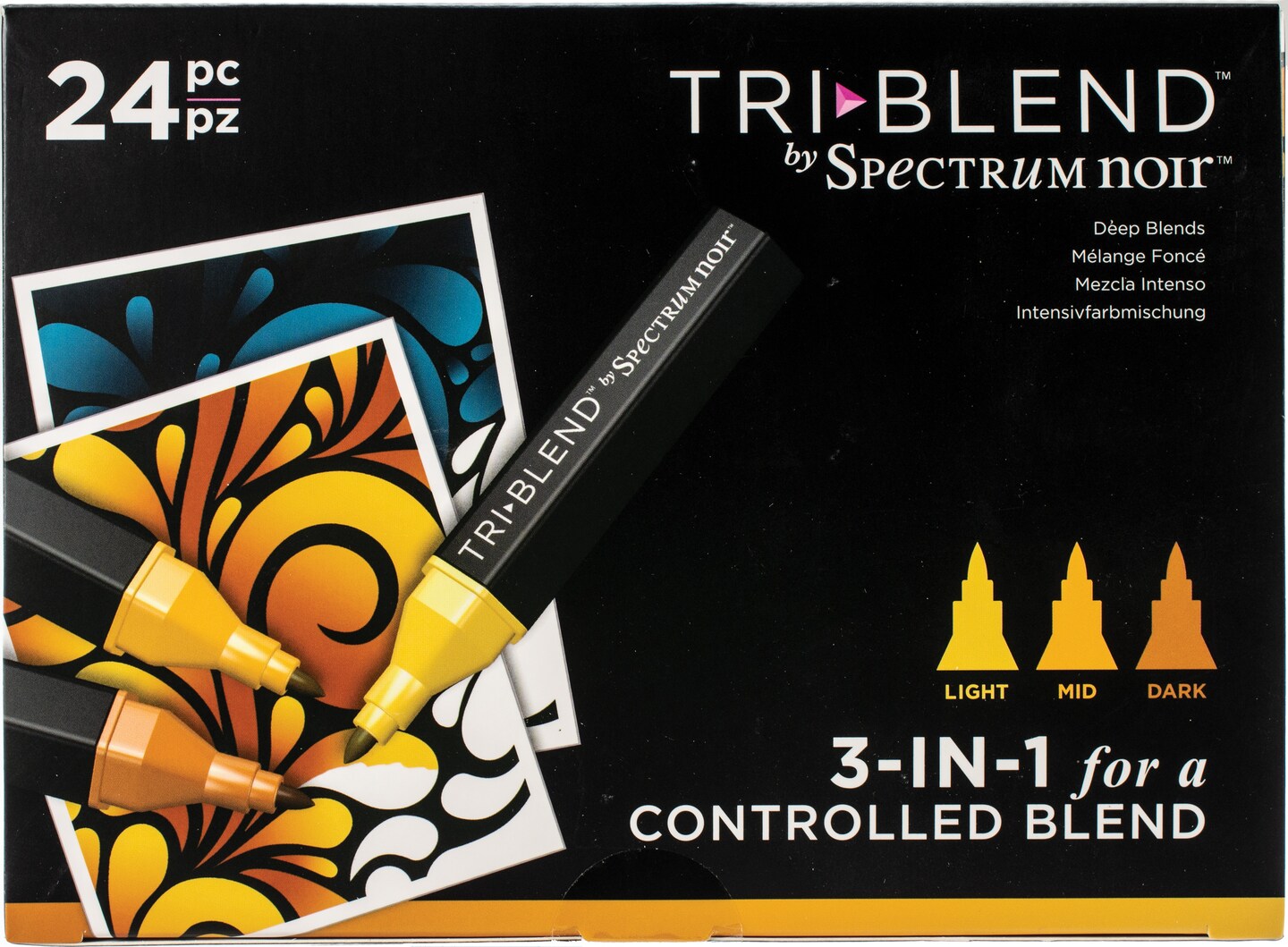Spectrum Noir Triblend Markers 24/Pkg-Deep Blends