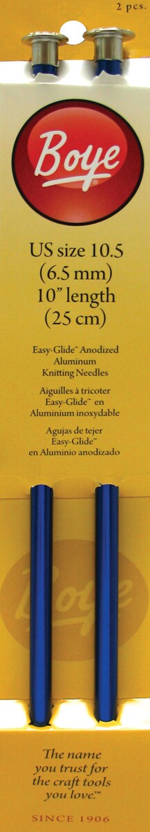Boye Single Point Aluminum Knitting Needles 10-Size 10/6mm