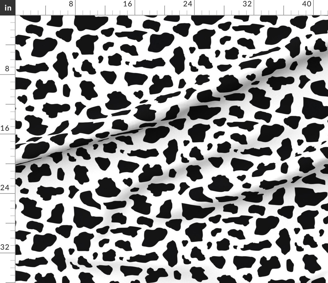 Cow Print Black White Farm Animal Cattle Dairy Milk Custom Printed Fabric by Spoonflower Various Fabrics by the Yard or Fat Quarter