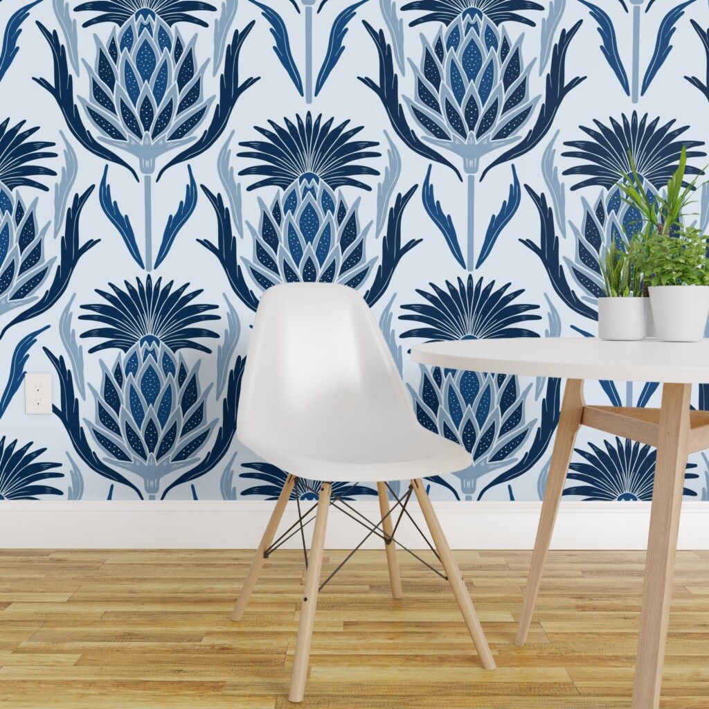 SSS4567  Navy Blue Classic Faux Grasscloth Peel and Stick Wallpaper  by  Society Social x WallPops