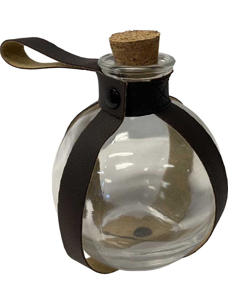 Glass Potion Bottle With Brown Strap Holder