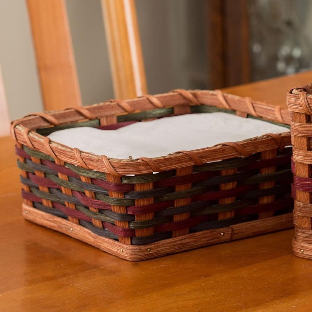 Bear Hollow Baskets Amish and Hand-Made Woven Napkin Basket 8 1/2" x 8 1/2"