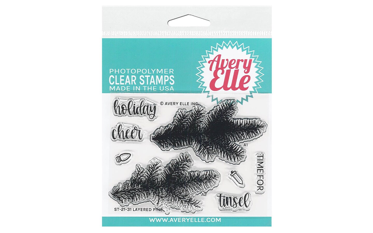 Avery Elle Clear Stamp Layered Pine