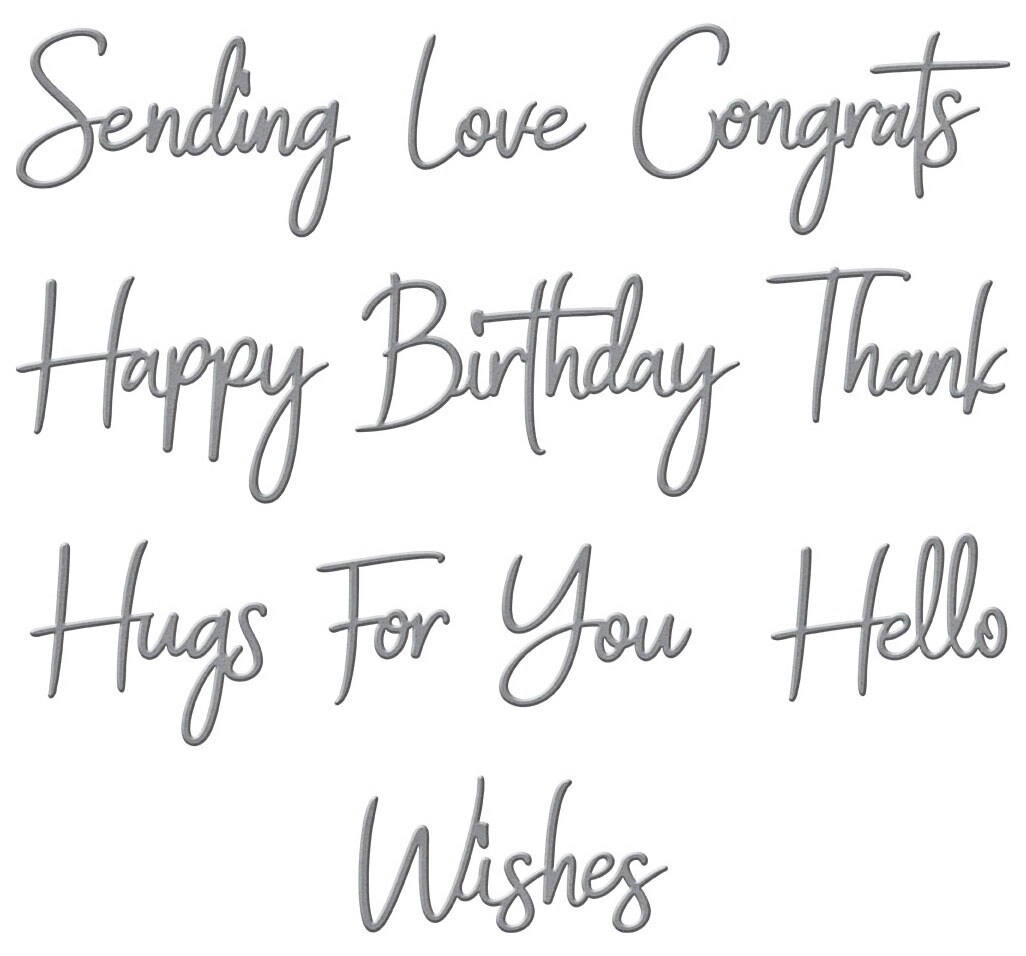 Spellbinders Etched Dies -Simply Perfect Mix & Match Sentiments