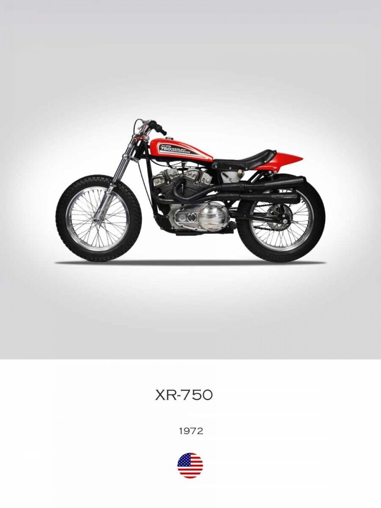Harley Davidson XR 750 1972 Poster Print by Mark Rogan # RGN113693