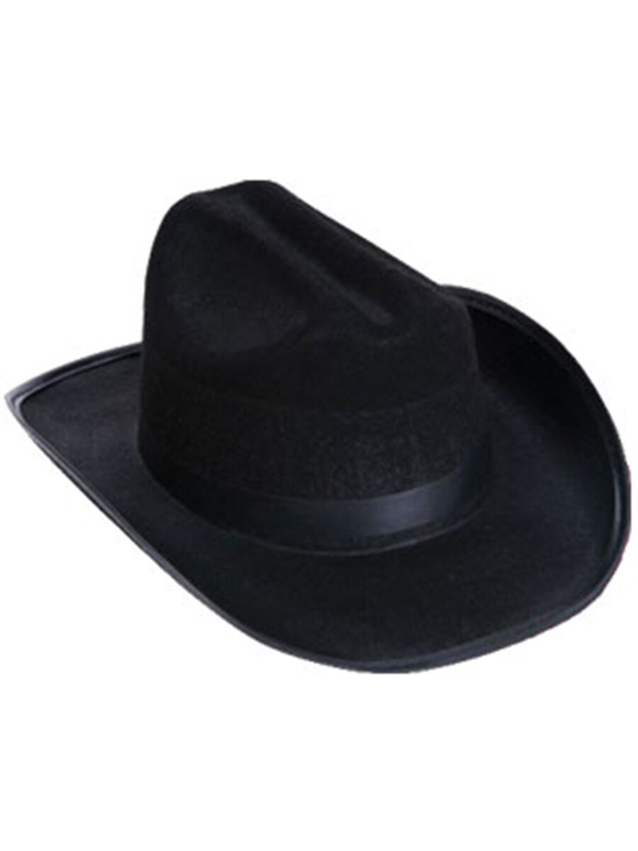 Child&#x27;s Black Cowboy or Cowgirl Hat With Neck String Costume Accessory