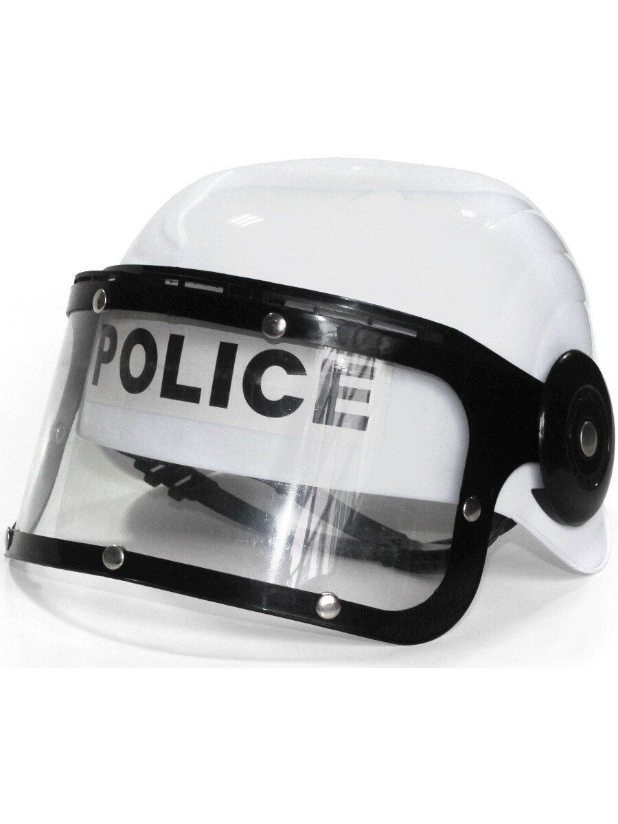 Child&#x27;s White Police Helmet With Eye Shield Costume Accessory