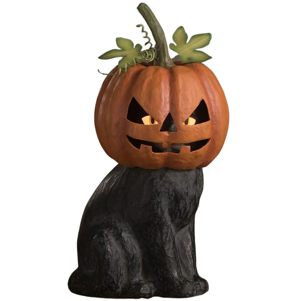 Black Cat Jack O&#x27;Lantern 11.5&#x22;