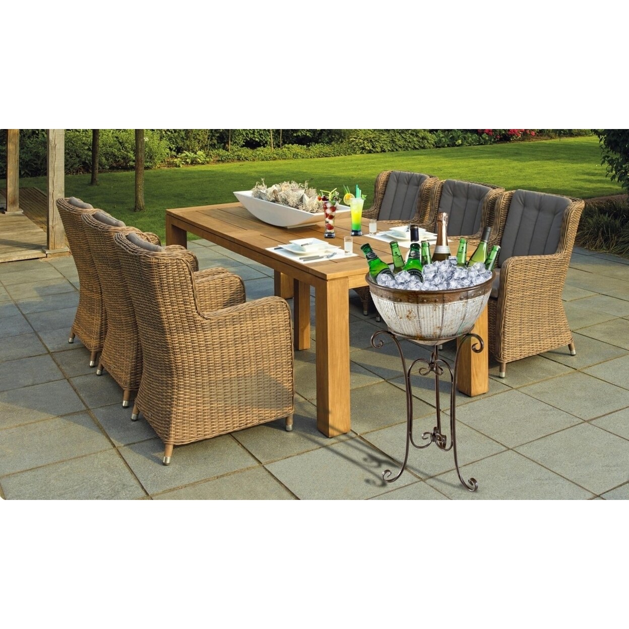 Galvanized Metal Beverage Cooler Tub With Stand 18In Rustic Leak-Proof Design