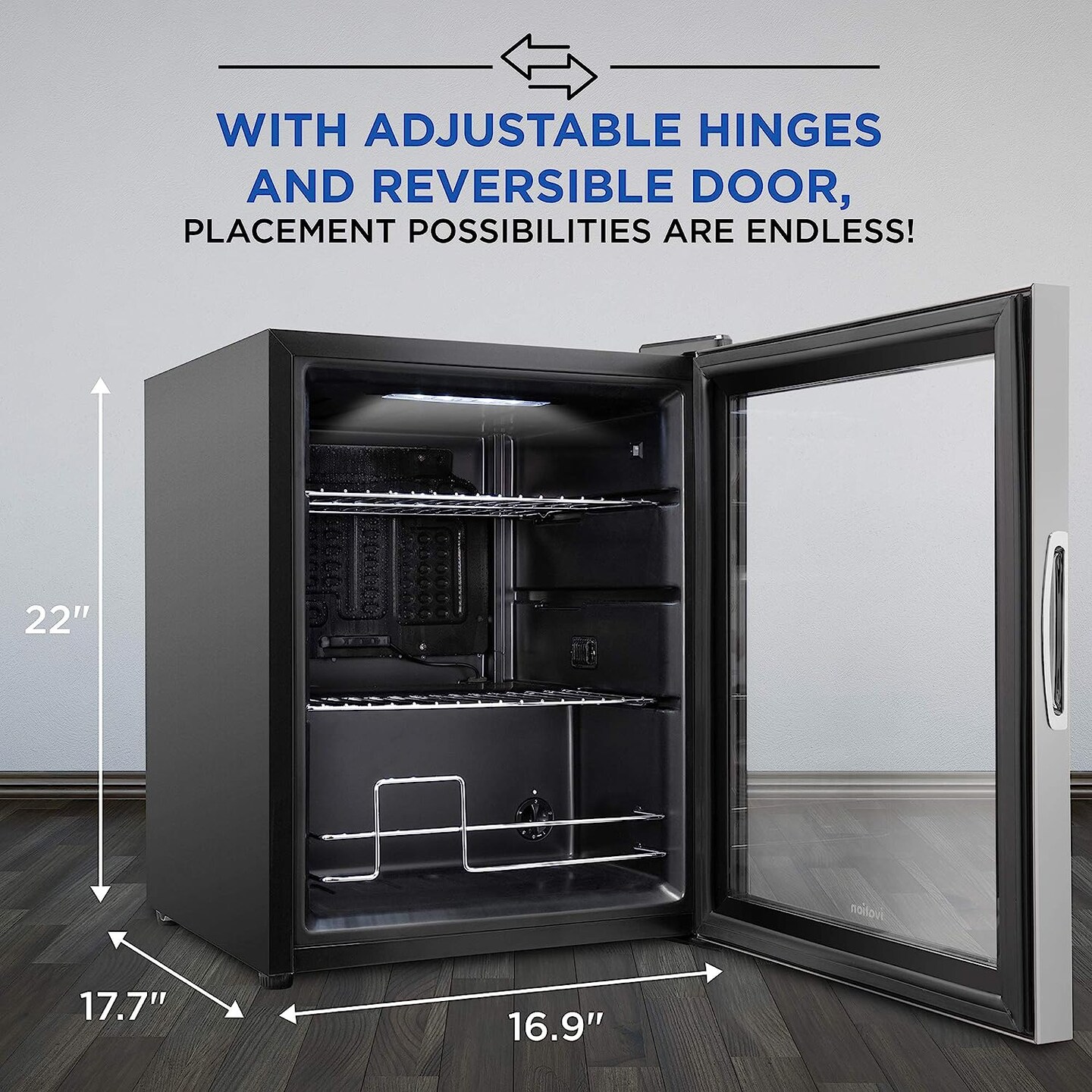 Ivation Beverage Refrigerator Ultra Cool Mini Fridge Beer, Juice Cooler for Home & Office