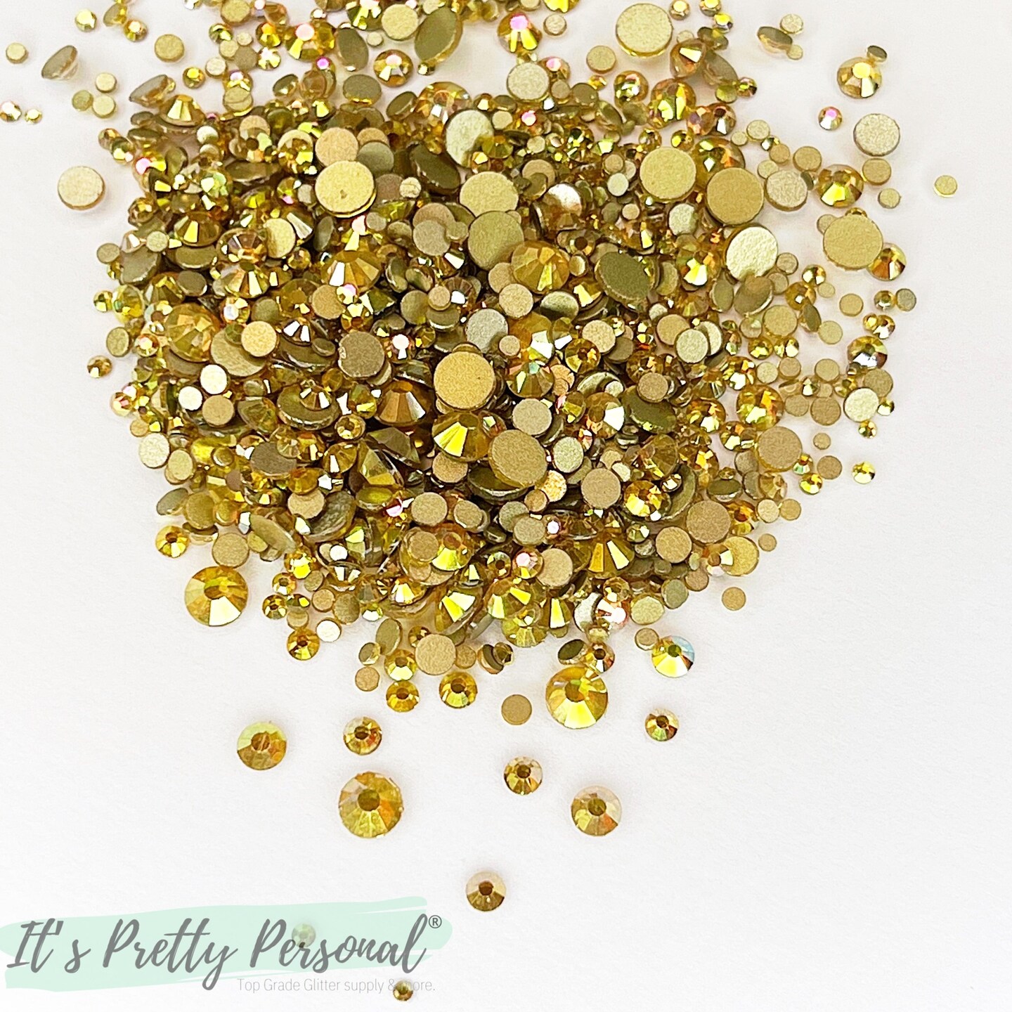 Mix #41- "Go For Gold"- Glass Rhinestones (~2880 stones per bag! SS3-SS20 mix)