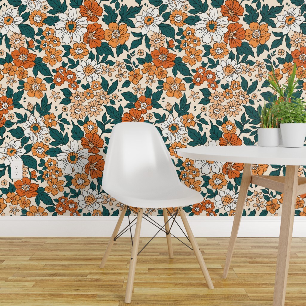 Opalhouse Retro Floral Peel  Stick Wallpaper Red  Opalhouse  Connecticut  Post Mall