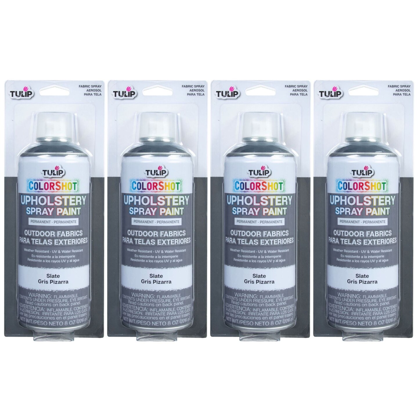 Tulip ColorShot Outdoor Fabric Upholstery Spray Slate 4 Pack