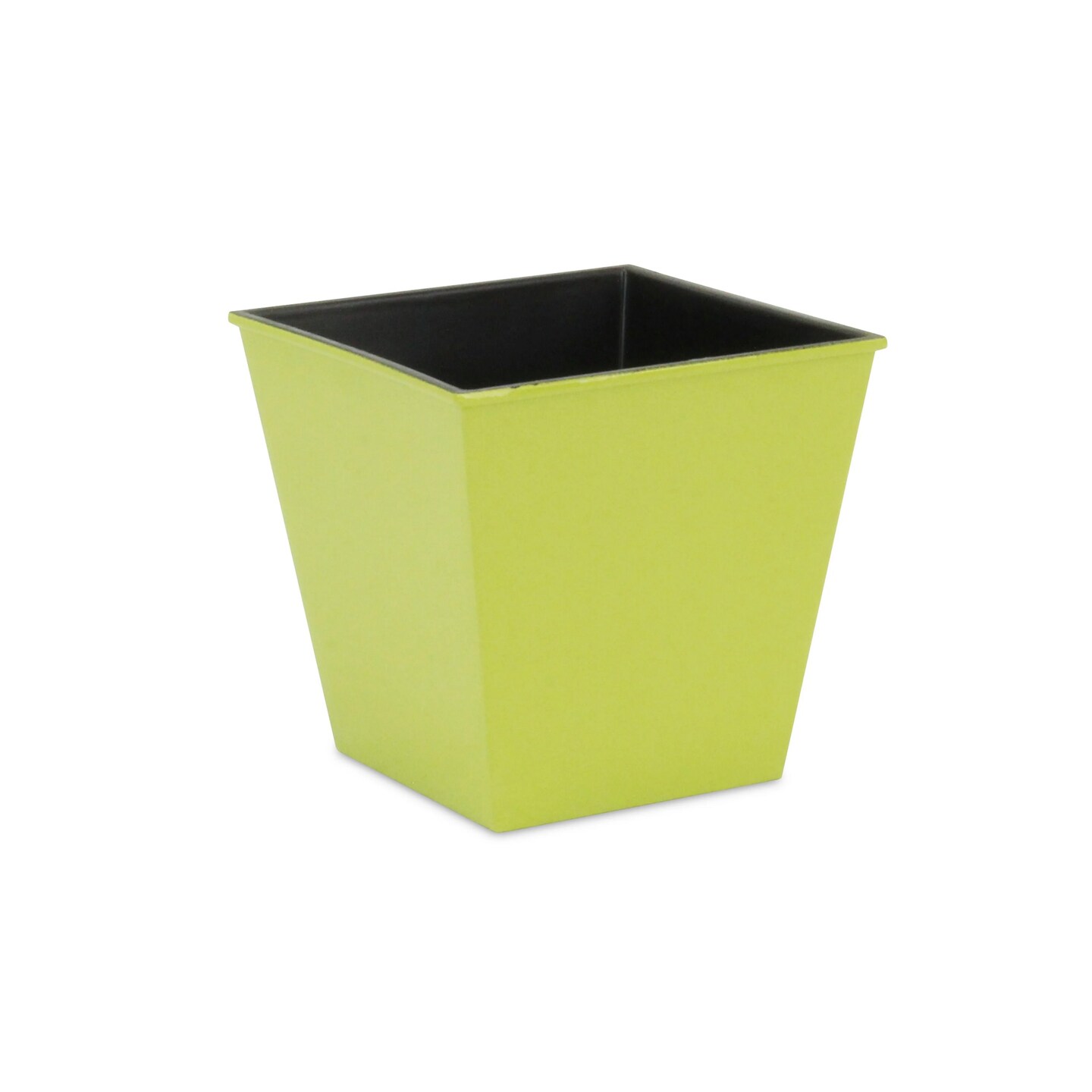 Contemporary Home Living 5.25&#x22; Lime Green and Black Square Tapered Planter