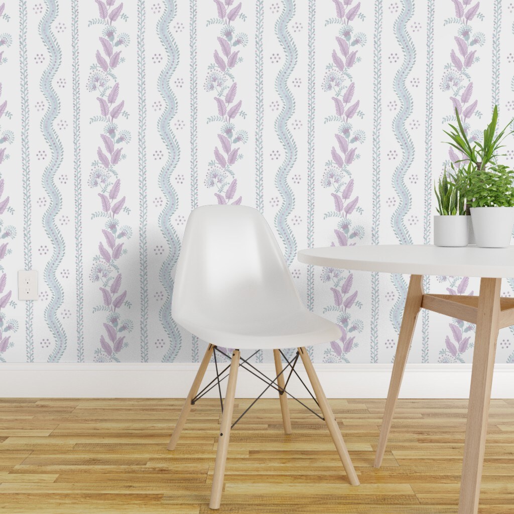 Vintage Floral Stripe Grey Non Woven Wallpaper  AS Creation