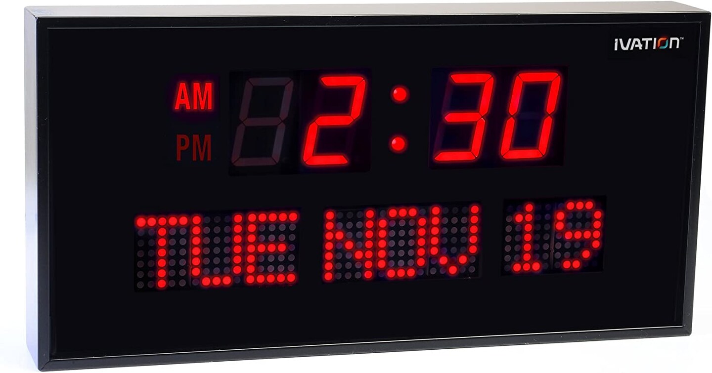 Ivation Huge 22 Inch Large Big Oversized Digital LED Wall Clock
