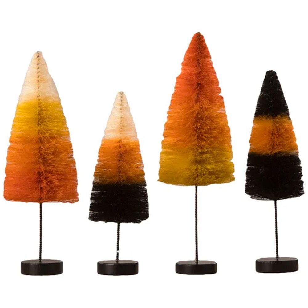 Halloween Bottle Brush Tree Forest - Set of 4