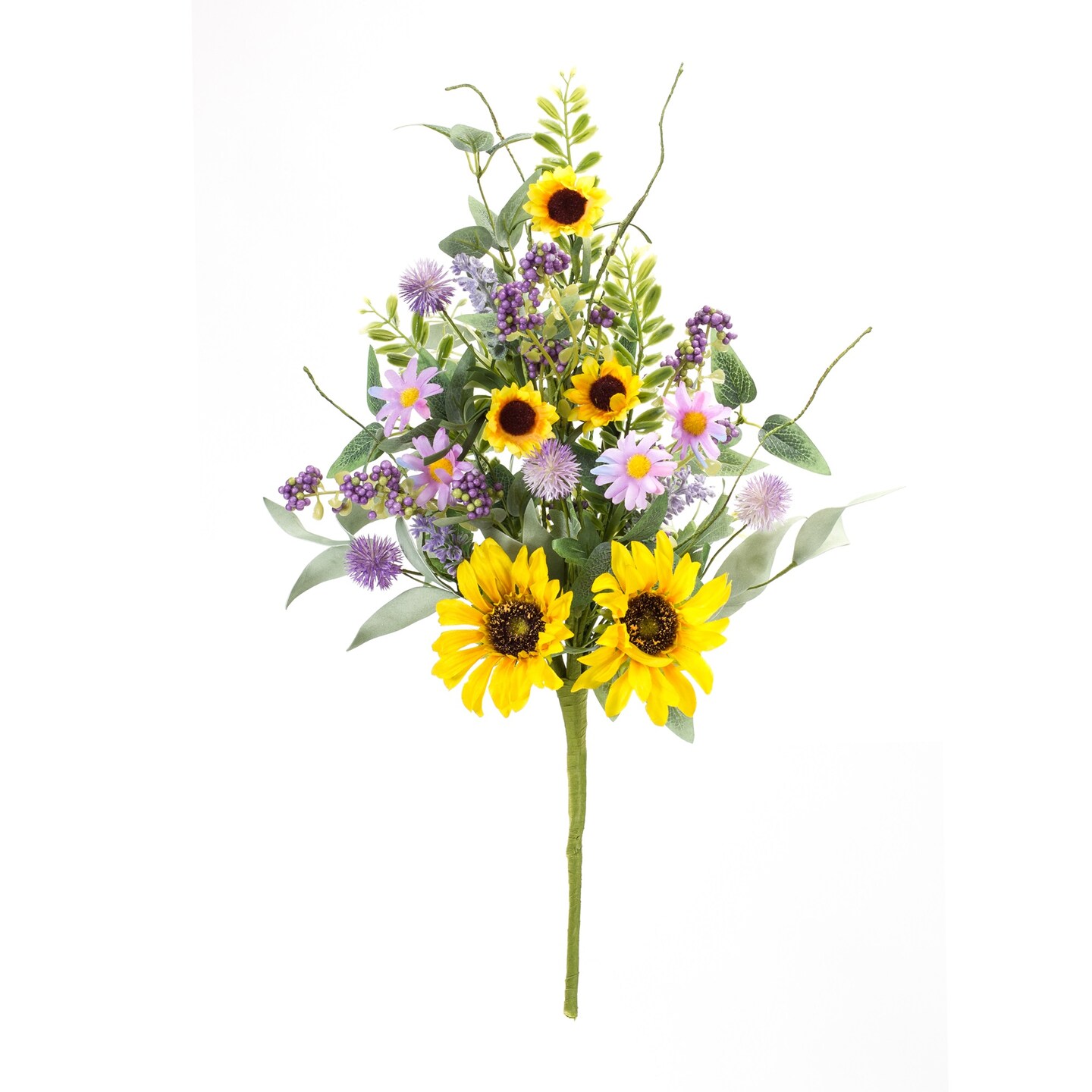 Melrose Set of 6 Mixed Sunflower Floral Artificial Spray Picks 19"