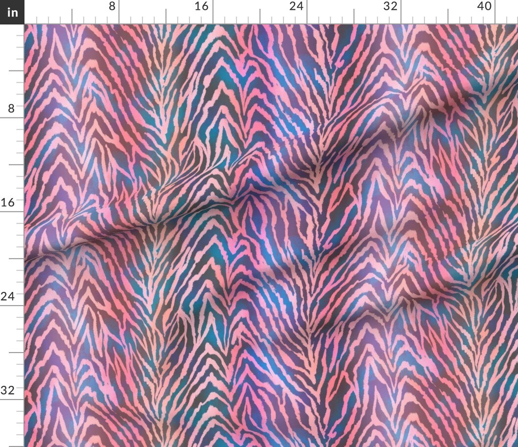 Animal Print Zebra Tiger Stripe Whimsical Dopamine Rush Eclectic Maximalist Jewel Tone Custom Printed Fabric by Spoonflower Various Fabrics by the Yard or Fat Quarter