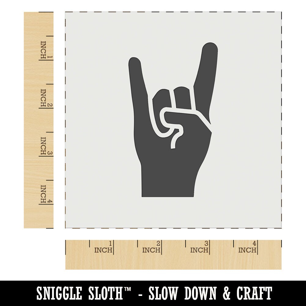 Sign of the Horns Rock and Roll Hand Gesture Wall Cookie DIY Craft Reusable Stencil