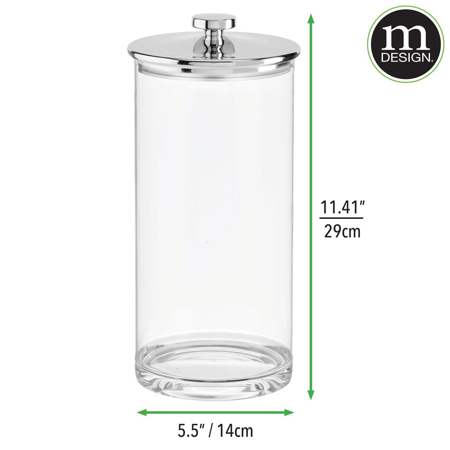 mDesign Kitchen Apothecary Airtight Canister Jars - 2 Pack