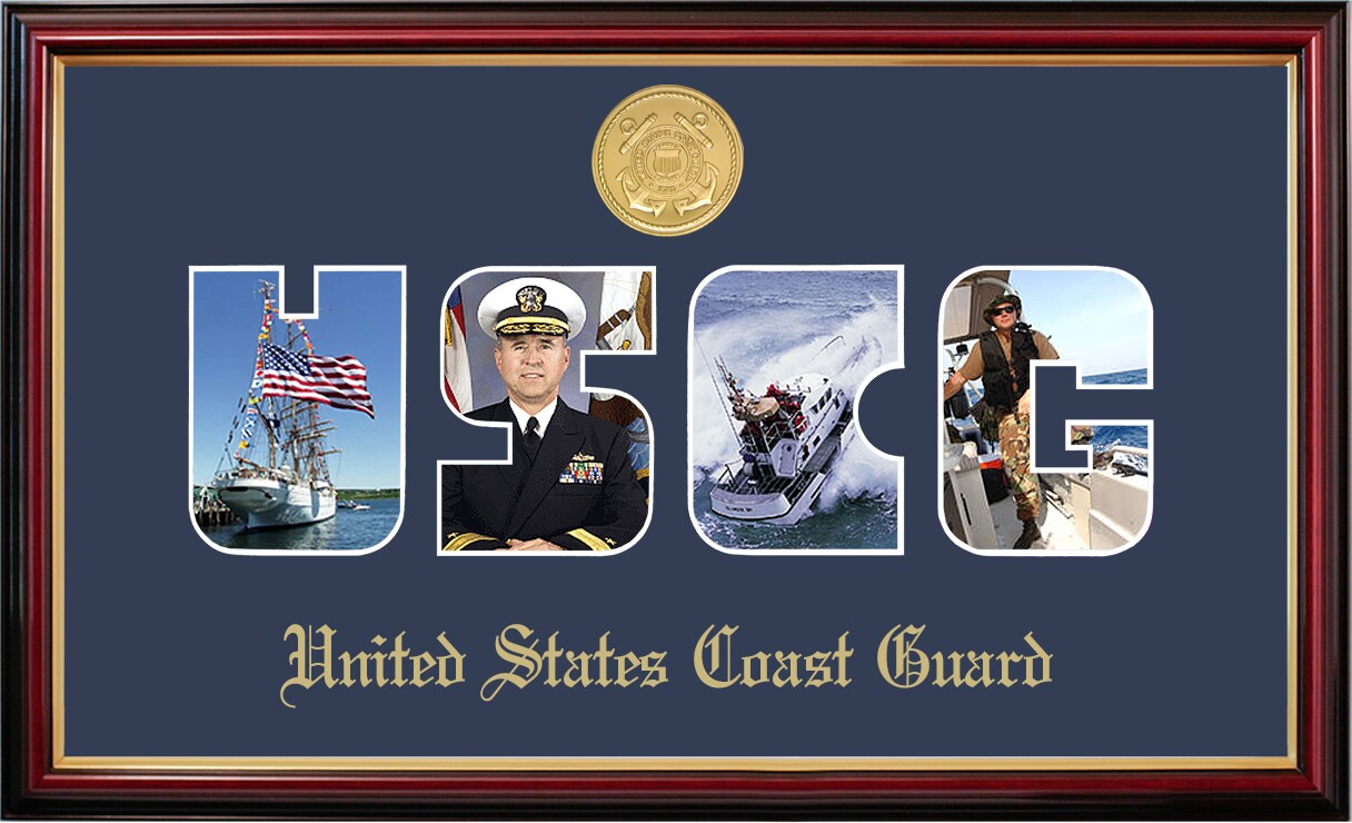 Patriot Frames Coast Guard Collage Photo Petite Frame with Gold Medallion