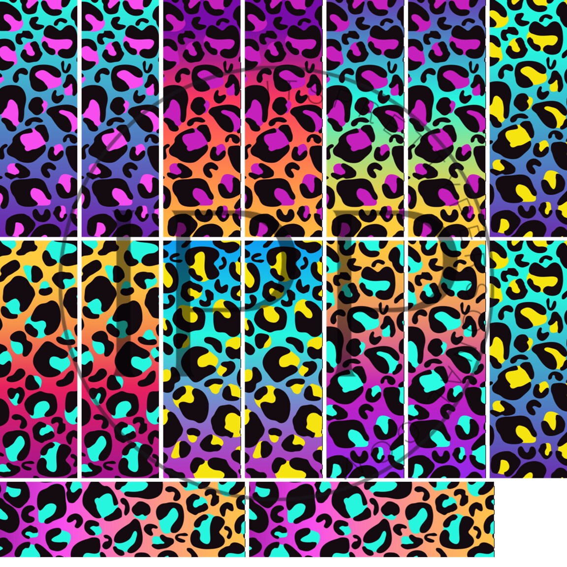 #49 CLEAR Wild Side Pen Wrap Combo- 1.5in x 4.75in 12x12 Vinyl Sheet