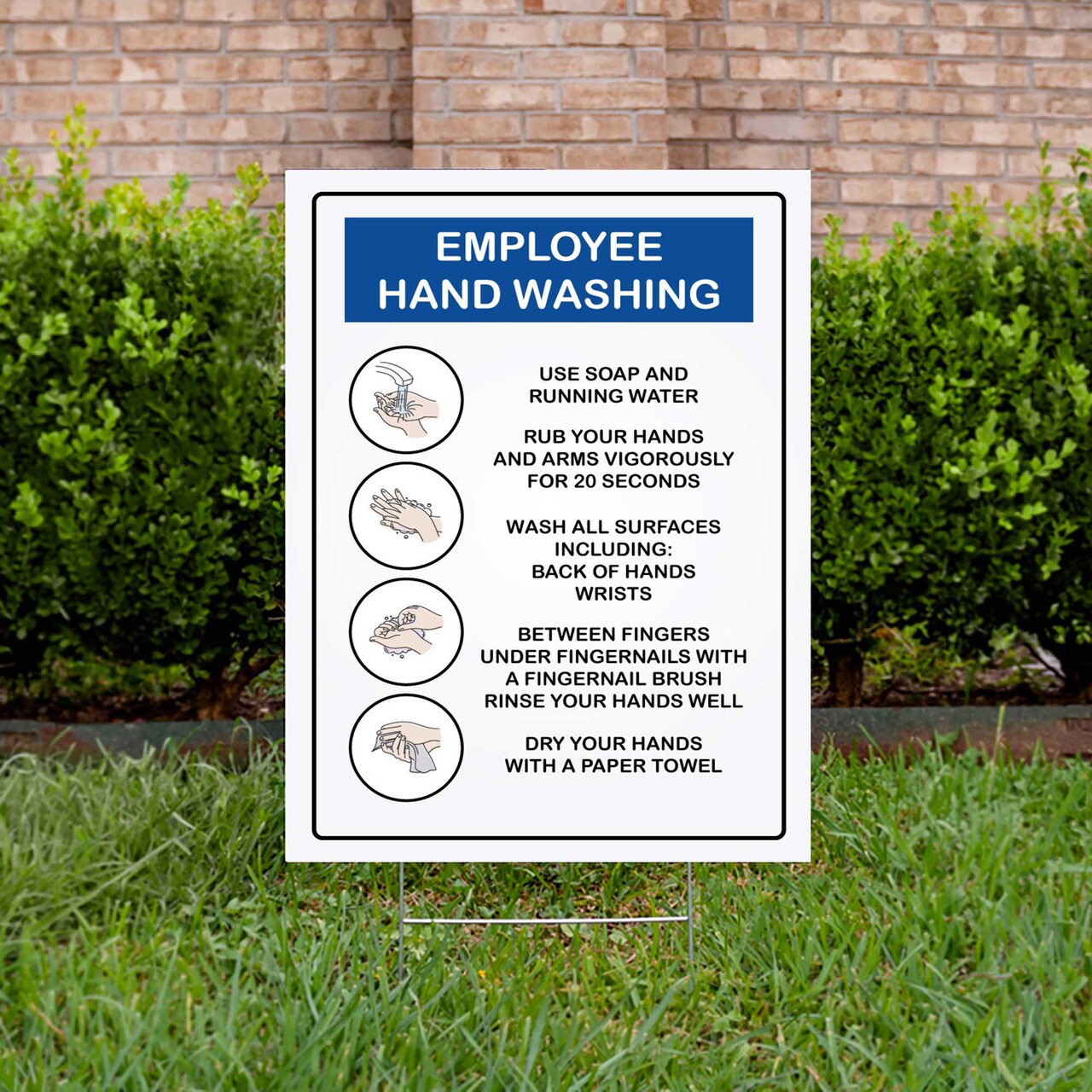 Radyan 18X12 Clear Handwash Signage for Hygiene, Germs Prevention, and ...