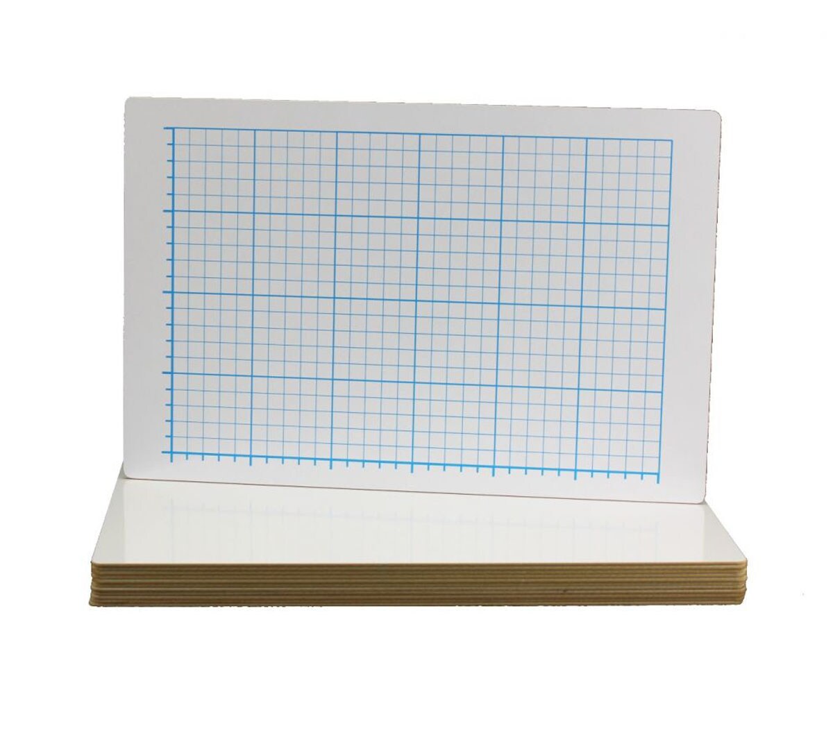 12 x 18 Two Sided Quadrant Grid Dry Erase Board - 1/2" Square Bulk Class Pack 12
