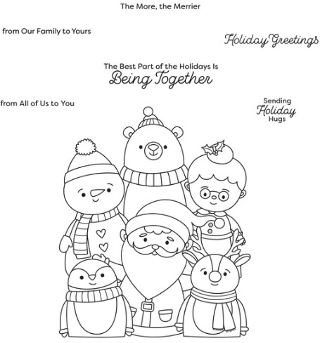 Spellbinders Holiday Group Hug Clear Stamps