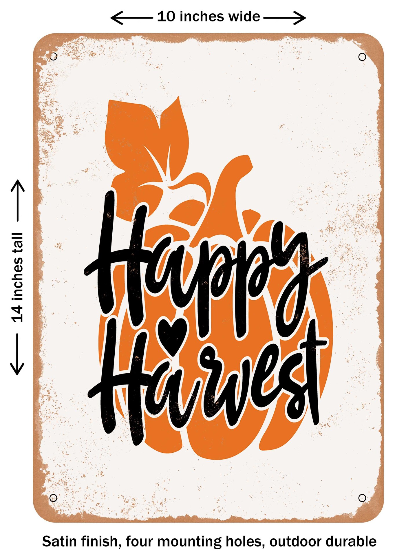 DECORATIVE METAL SIGN - Happy Harvest - 2  - Vintage Rusty Look