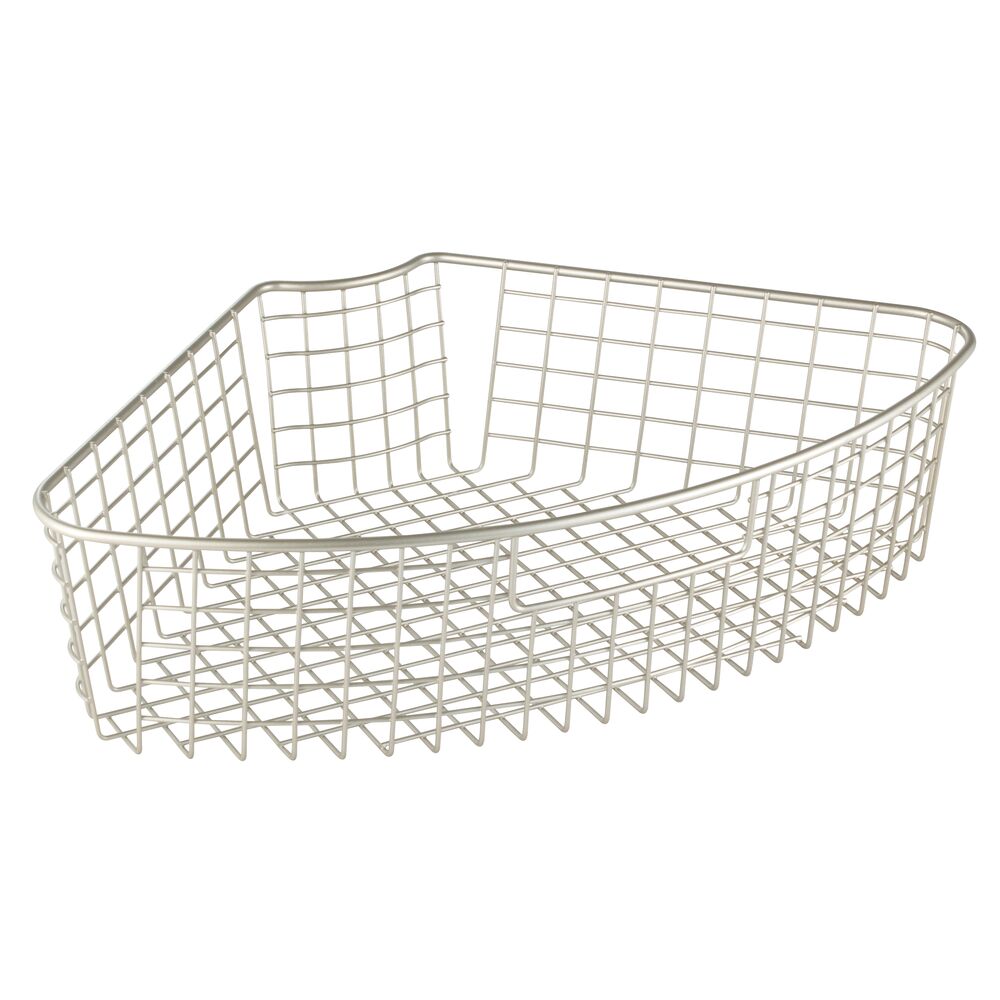 mDesign Kitchen Cabinet Lazy Susan Storage Basket, 1/4 Wedge