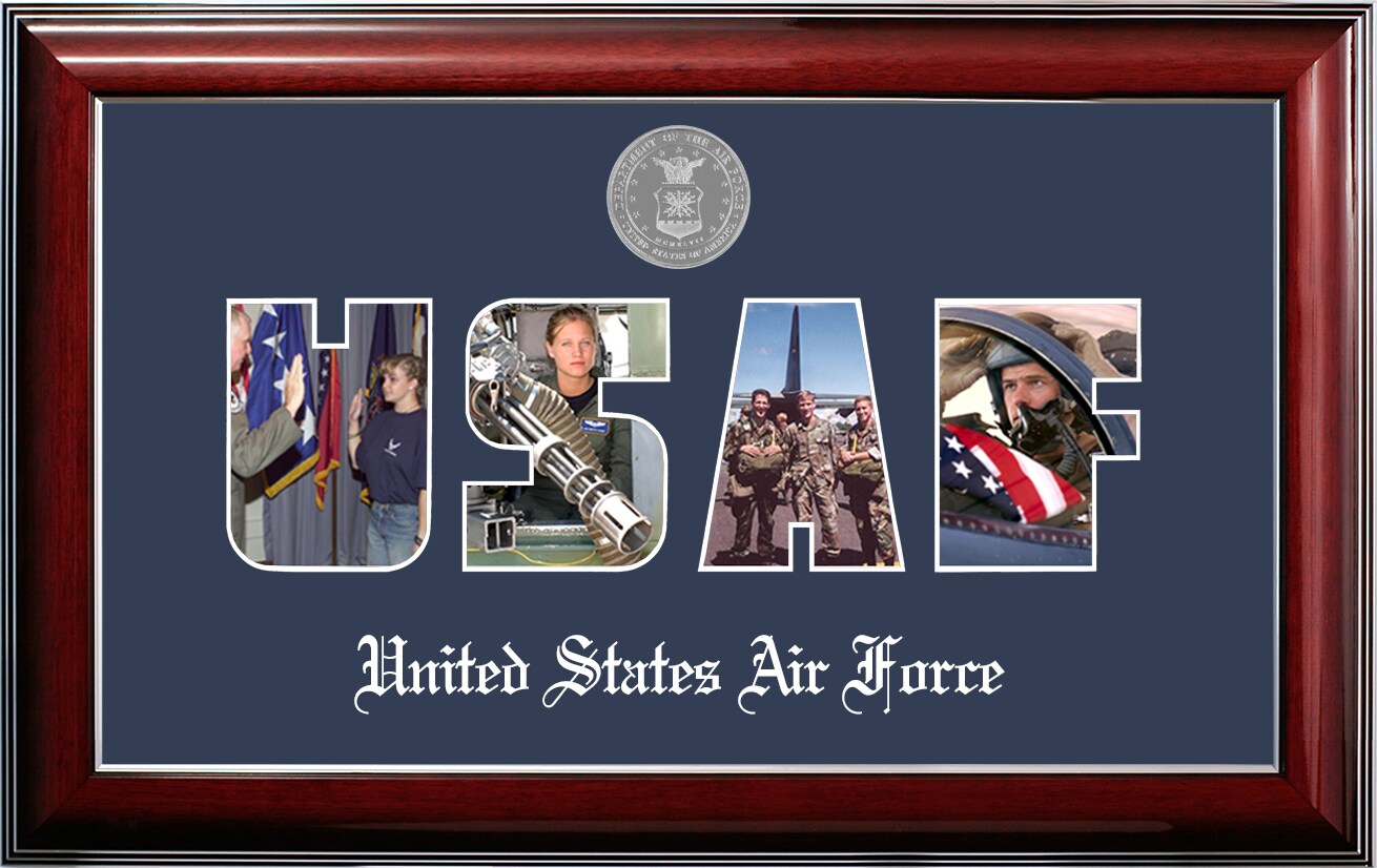 Patriot Frames Air Force Collage Photo Classic Black Frame with Silver Medallion