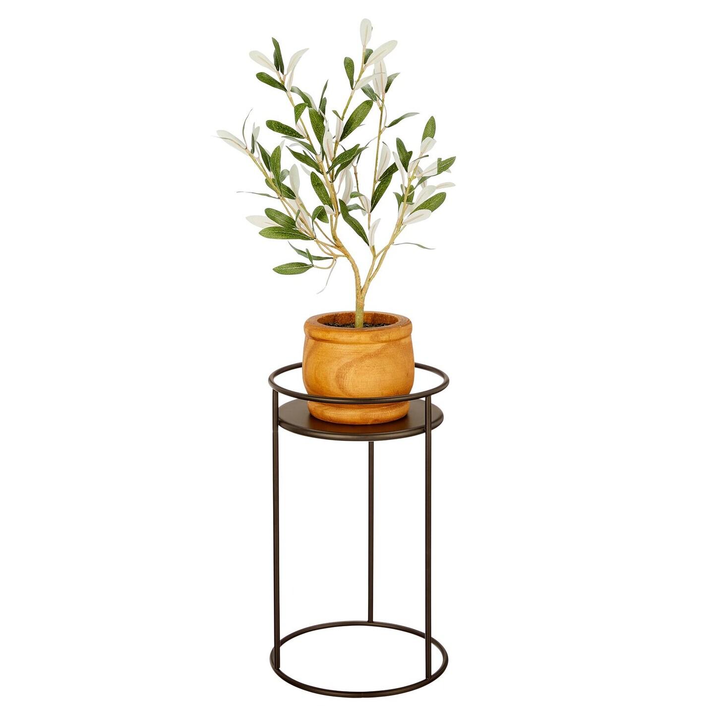 mDesign Metal Steel 12-Inch Tall Circular Plant Stand