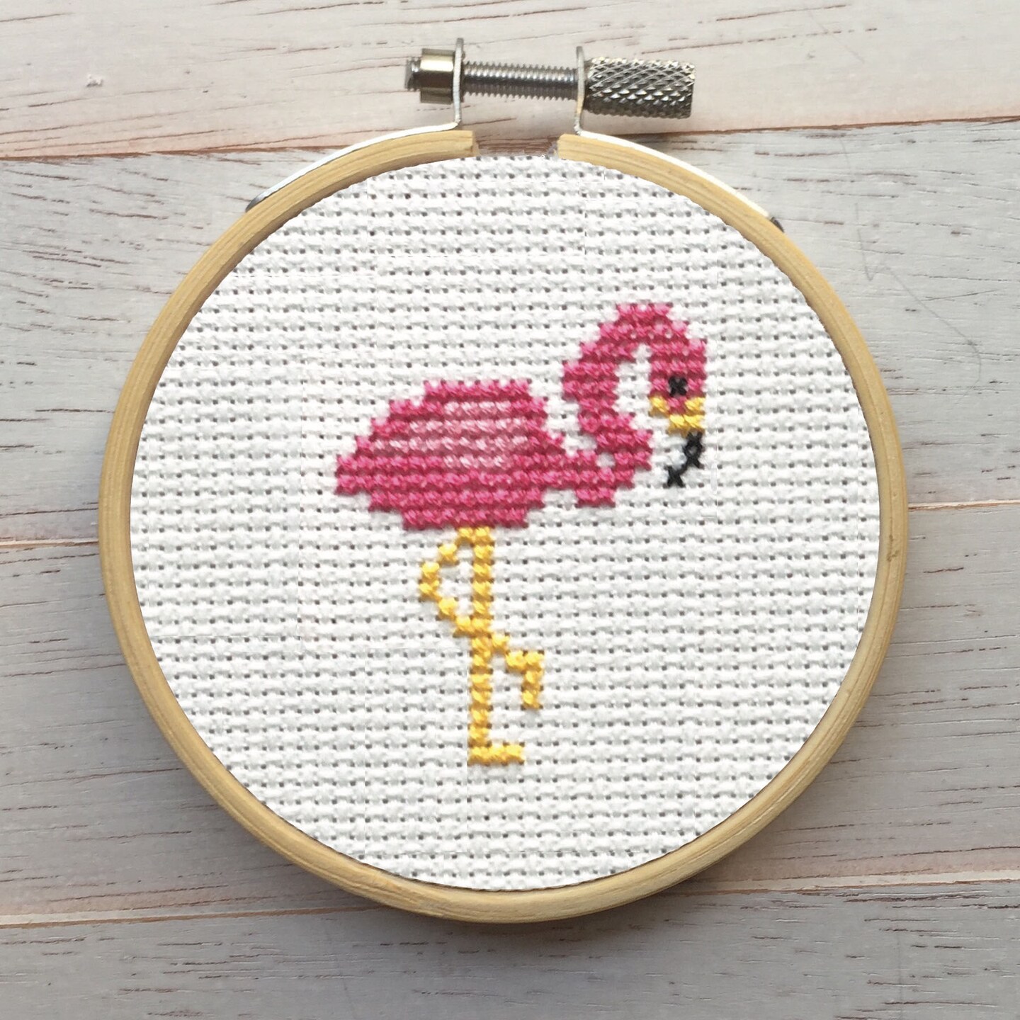 Flamingo Cross Stitch Kit for Beginners - Hannah Hand Makes