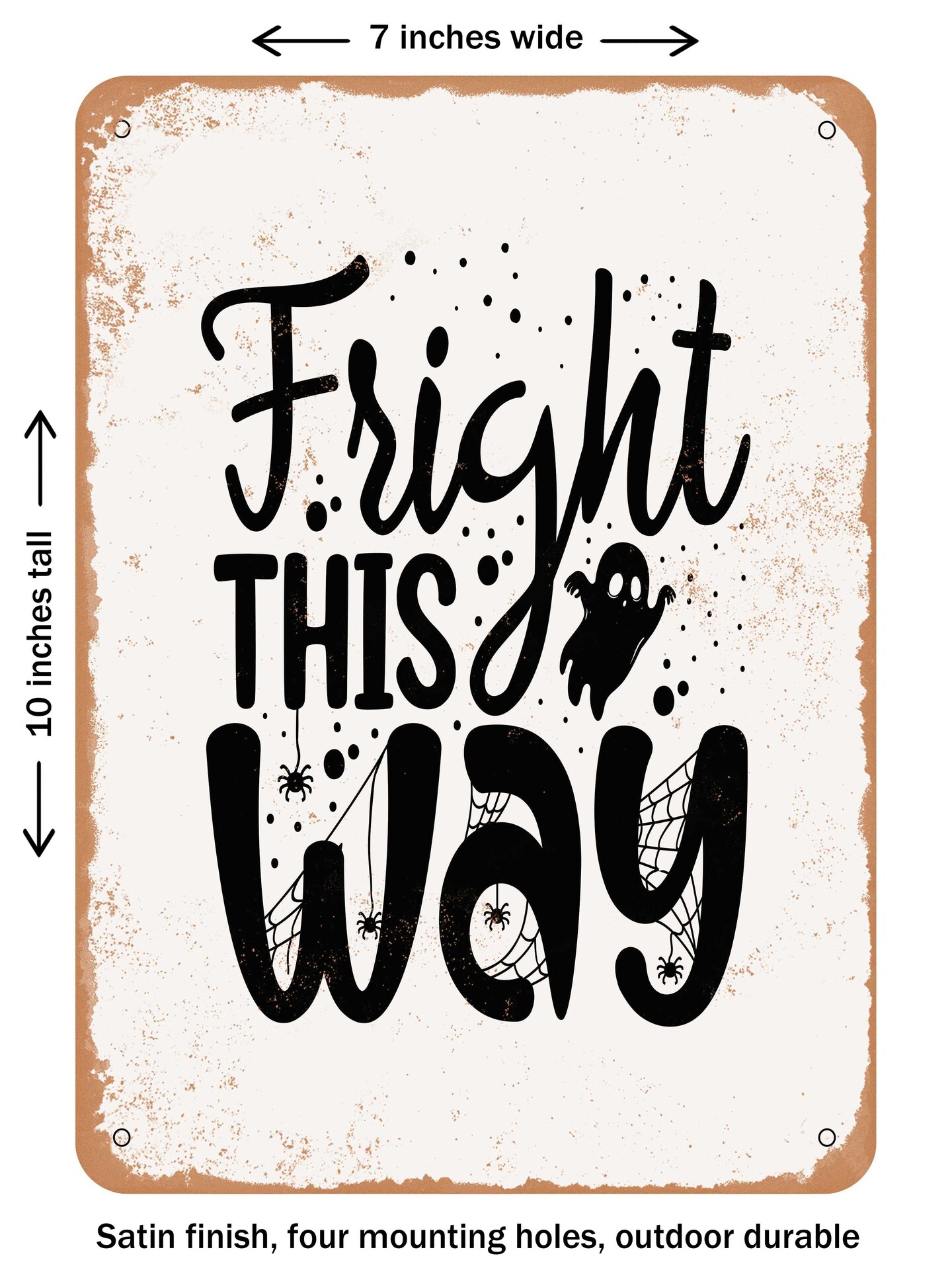 DECORATIVE METAL SIGN - Fright This Way - 2 - Vintage Rusty Look | Michaels