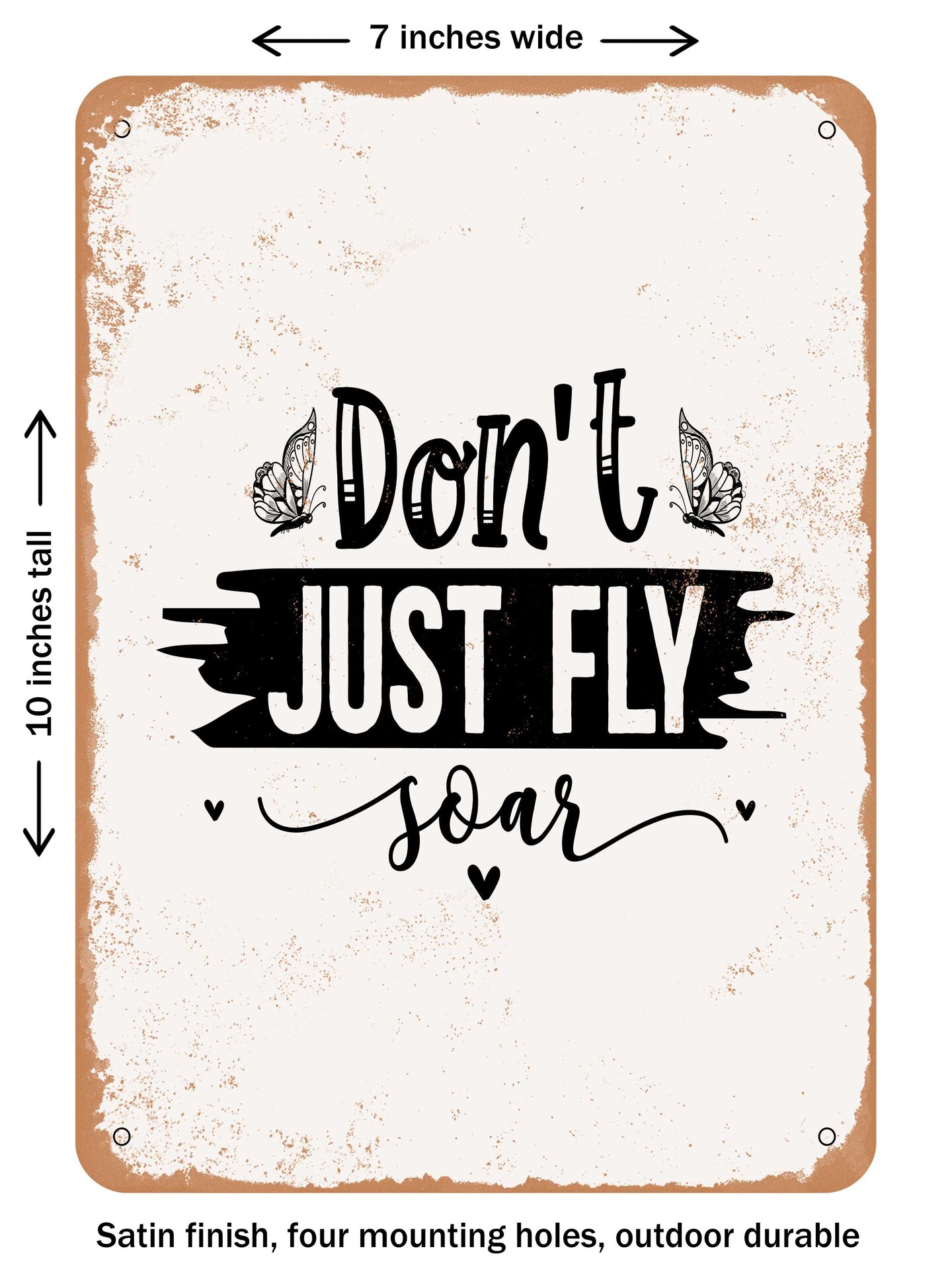 DECORATIVE METAL SIGN - Don&#x27;t Just Fly Soar  - Vintage Rusty Look